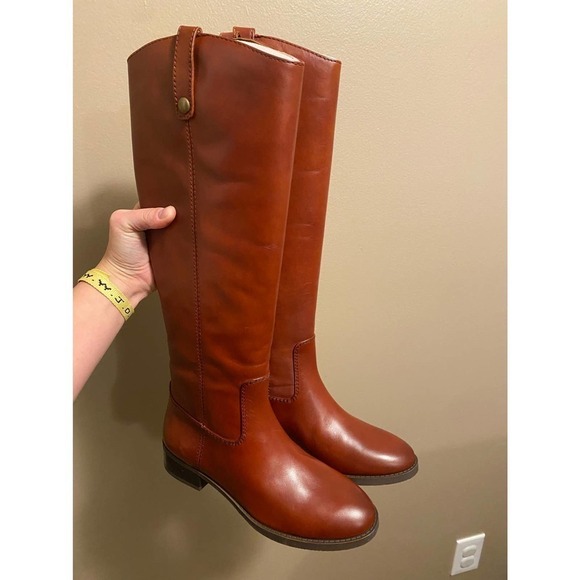 INC International Concepts Fawne Tall Leather Riding Boots Cognac Size 6.5 NWT - Picture 6 of 8